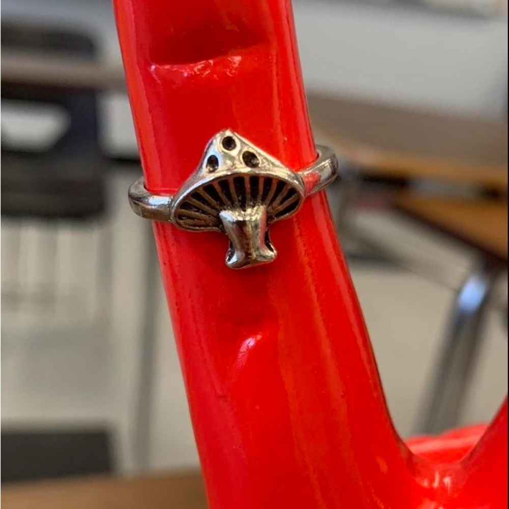 Cottagecore Fairy Silver Mushroom Ring